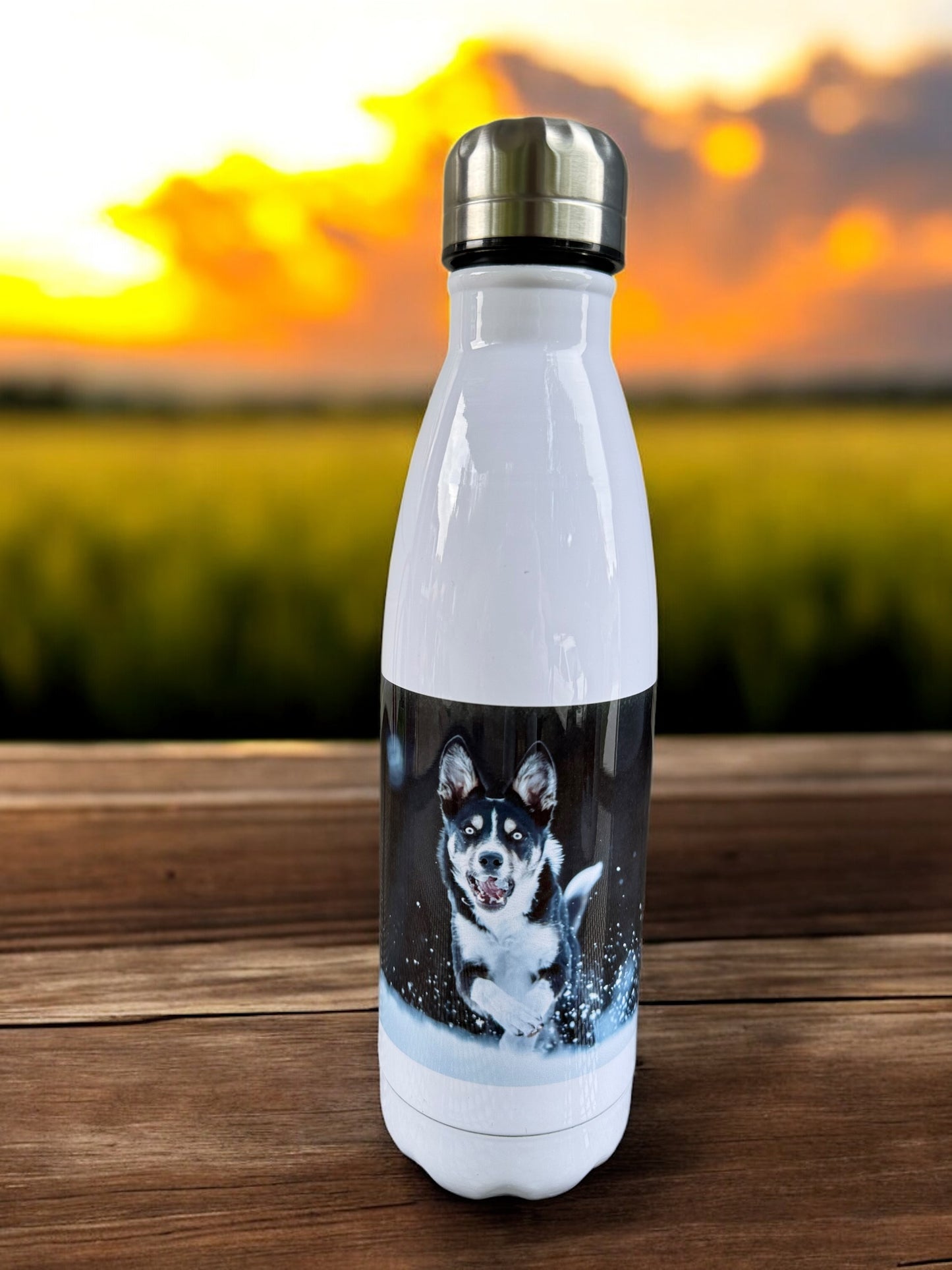 Thermosflasche aus Edelstahl personalisiert